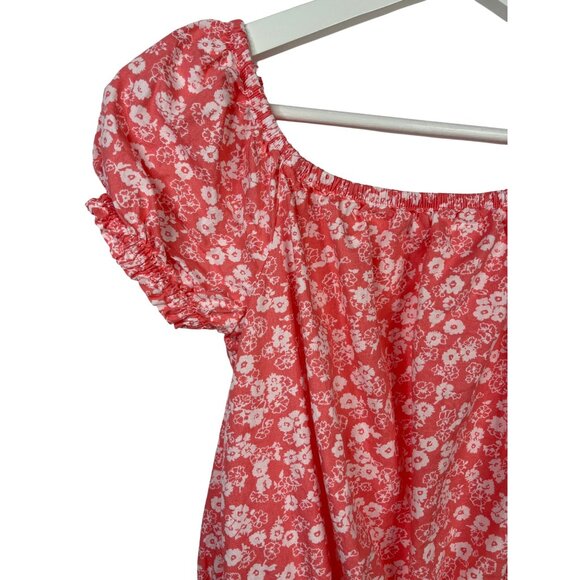 Gap Kids Girls Pink Floral Romper Size 14–16 Boho Short Sleeve Cotton Summer - Picture 7 of 9